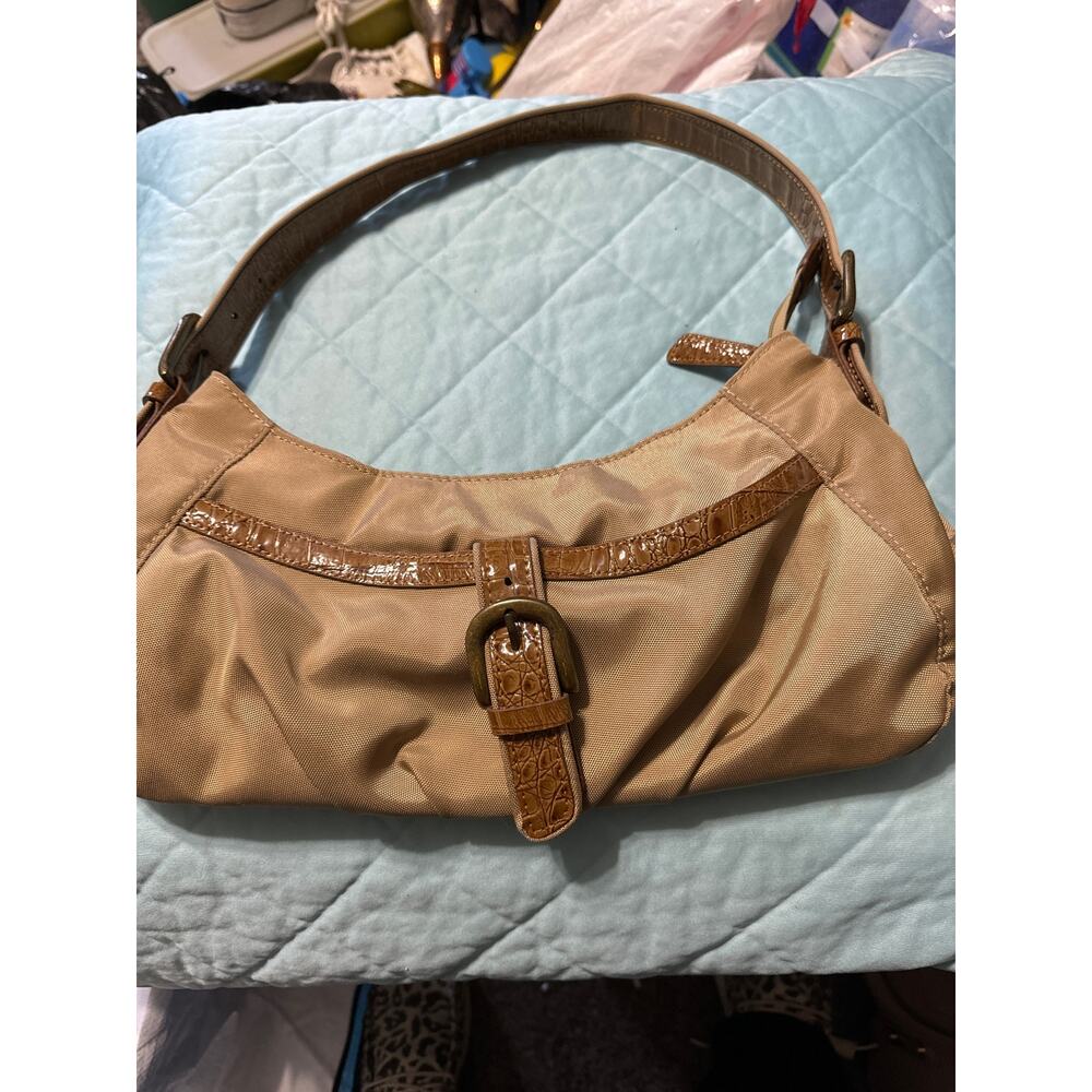 Laura Ashley shoulder bag nylon and faux snakeskin